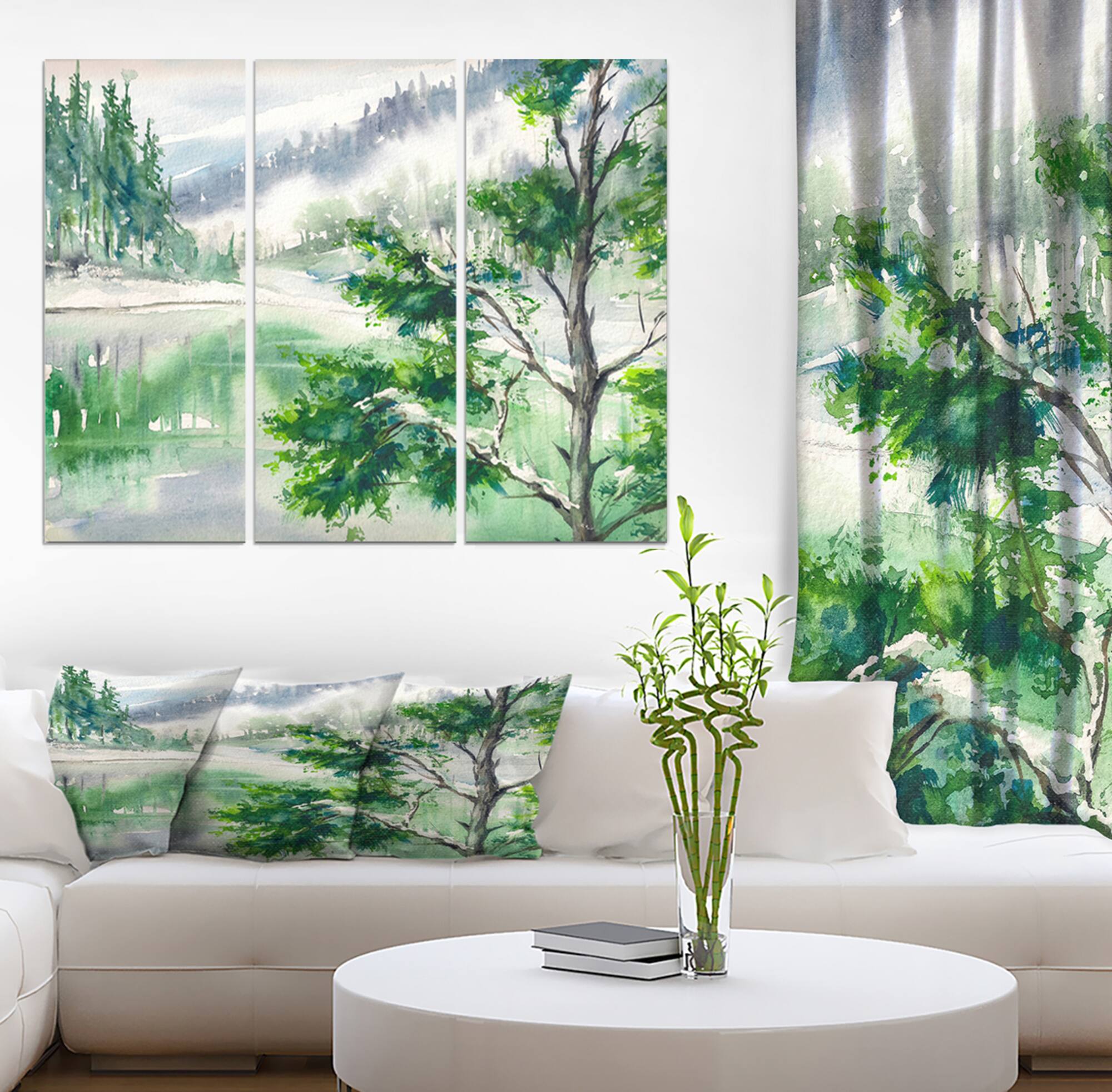 Designart - Lake and Mountains in Winter Season